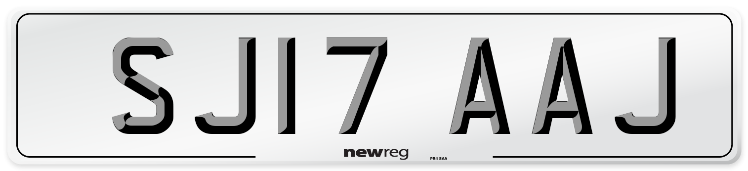 SJ17 AAJ Number Plate from New Reg